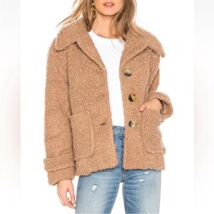 FREE PEOPLE So Soft Cozy Peacoat Teddy Coat Oversized Textured Jacket
